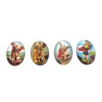 Aplique Religioso Oval 13x18mm Resina - 1 Und