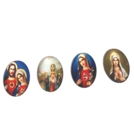 Aplique Religioso Oval 13x18mm Resina – 1 Und