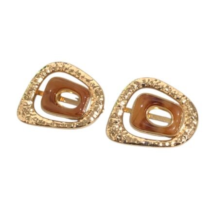 Fivela Disforme C/ Resina 49x54mm Dourado – 1 Und