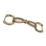 Fivela C/ Strass 7cm Dourado - 1 Und