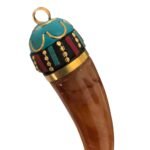 Pingente Chifre 10,5cm C/ Resina Dourado – 1 Und - Imagem 3