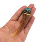 Pingente Chifre 10,5cm C/ Resina Dourado – 1 Und - Imagem 2