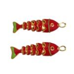 Pingente Peixe Articulado 45mm C/Resina Dourado – 1 Und
