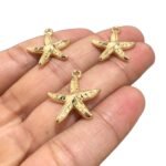 Pingente Estrela Do Mar 22mm Dourado - 1 Und - Imagem 3