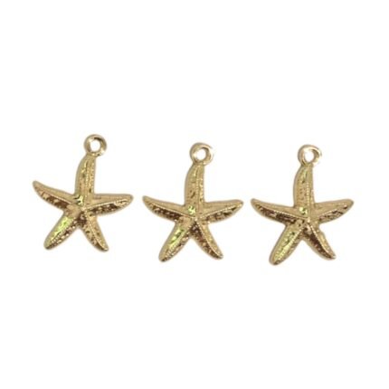 Pingente Estrela Do Mar 22mm Dourado - 1 Und
