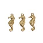 Pingente Cavalo Marinho 8x21mm Dourado - 1 Und
