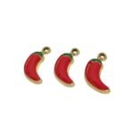 Pingente Pimenta C/ Resina 25mm Dourado – 1 Und