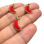 Pingente Pimenta C/ Resina 25mm Dourado – 1 Und - Imagem 3