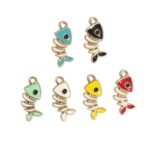 Pingente Peixe 10x18mm C/ Resina Dourado – 1 Und