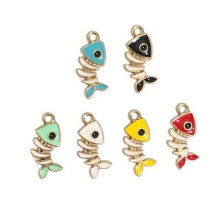 Pingente Peixe 10x18mm C/ Resina Dourado – 1 Und