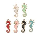 Pingente Cavalo Marinho 11x26mm Dourado - 1 Und