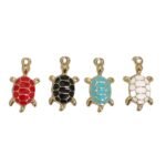 Pingente Tartaruga C/ Resina 24mm Dourado - 1 Und