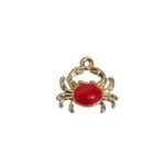 Pingente Caranguejo 18mm C/ Resina Dourado - 1 Und