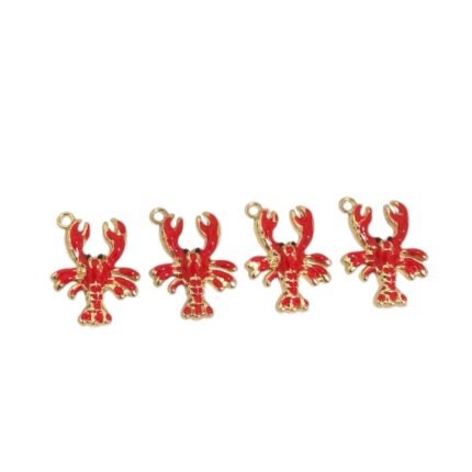 Pingente Lagosta 18x24mm C/ Resina Dourado - 1 Und