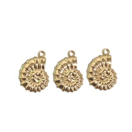 Pingente Caracol 22mm Dourado - 1 Und