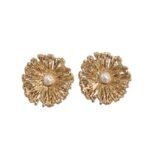 Botão Flor C/ Pérola 30mm Dourado - 1 Und