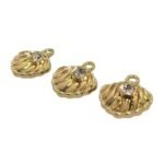 Pingente Concha Do Mar C/ Strass 16mm Dourado - 1 Und