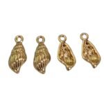 Pingente Concha Do Mar 8x19mm Dourado - 1 Und