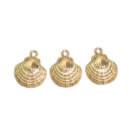 Pingente Concha Do Mar 18mm Dourado - 1 Und