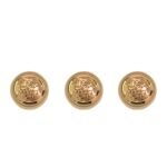 Botão Redondo Trabalhado 23mm Dourado - 1 Und