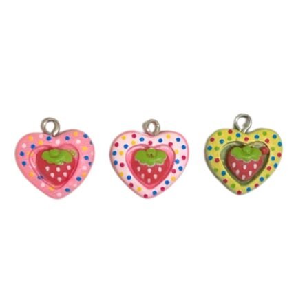 Pingente Infantil Coração 18mm Resina - 1 Und