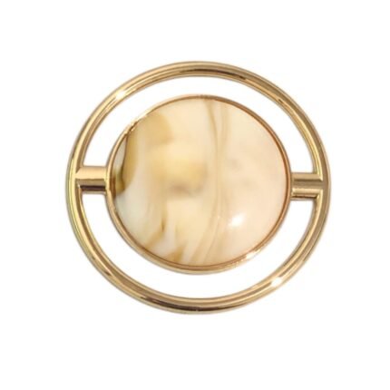 Fivela Redondo Vazado 55mm Dourado – 1 Und