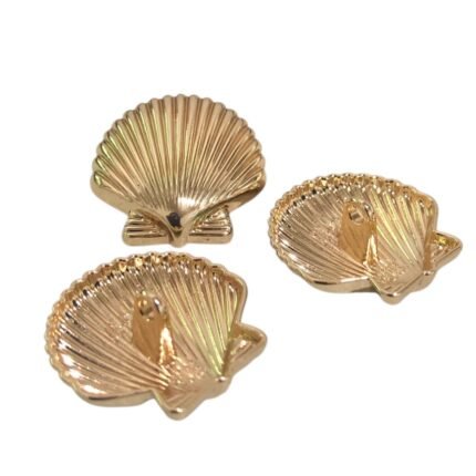 Botão Concha Do Mar 23mm Dourado - 1 Und