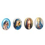 Aplique Religioso Oval 13x18mm Resina – 1 Und