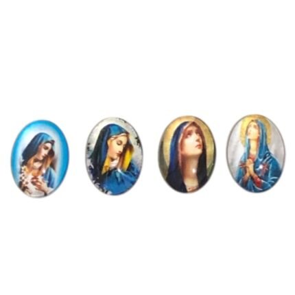 Aplique Religioso Oval 13x18mm Resina – 1 Und