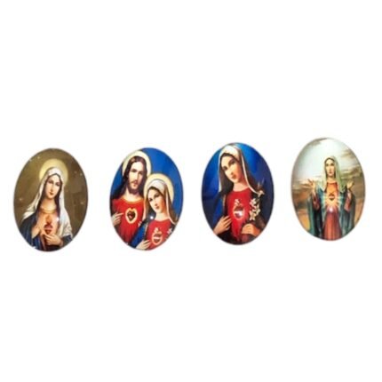 Aplique Religioso Oval 18x25mm Resina – 1 Und