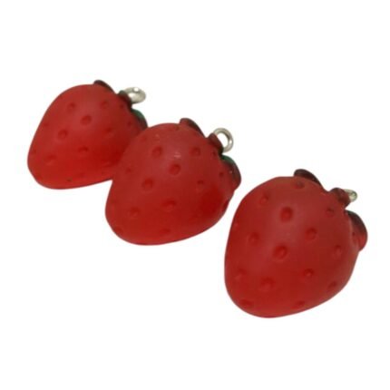 Pingente Morango 17x25mm Resina - 1 Und