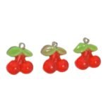 Pingente Cereja 17x20mm Resina - 1 Und