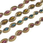 Galão Chaton C/ Strass 20x30mm Dourado - Metro