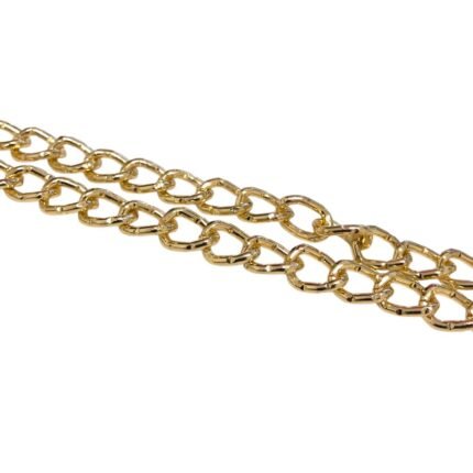 Corrente Riscado 10x15mm Alumínio Dourado – Metro