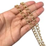 Corrente Riscado 10x15mm Alumínio Dourado – Metro - Imagem 2