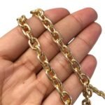 Corrente Lisa 9x14mm Alumínio Dourado - Metro - Imagem 3