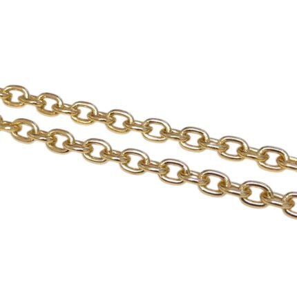Corrente Lisa 9x14mm Alumínio Dourado - Metro