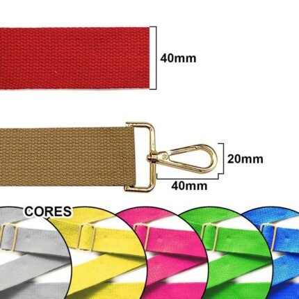 Alça De Bolsa Regulável 140cm Tecido C/ Mosquetão - 1 Und