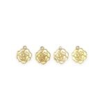 Pingente Flor 20mm Dourado - 1 Und