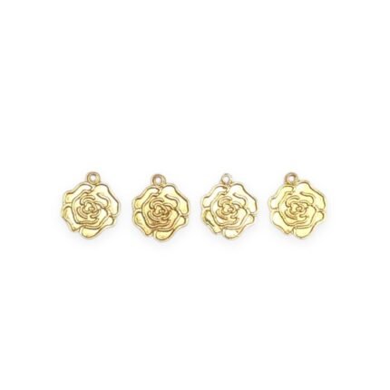 Pingente Flor 20mm Dourado - 1 Und