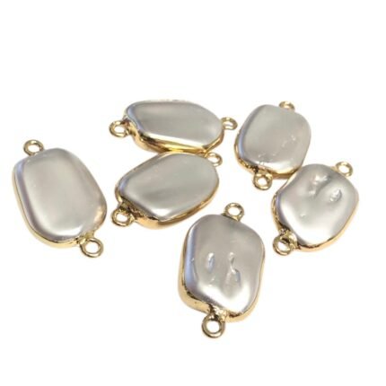 Entremeio Pérola Disforme 2 Saídas 25mm Dourado - 1 Und