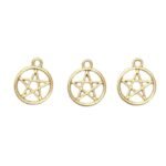 Pingente Estrela de Davi 20mm Dourado - 1 Und